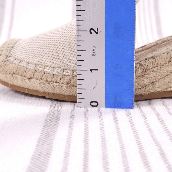 Tory Burch Shoes Womens 5.5 Catalina Wedge Beige Espadrille White Canvas Resort - Picture 13 of 14